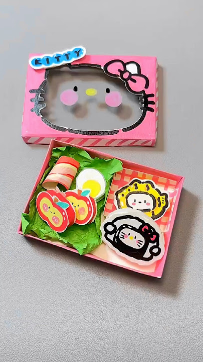 Hello Kitty lunch box paper Craft ideas  #hellokitty  #papercraft  #diycrafts