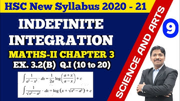 Indefinite Integration Ex.3.2(B) Part 9 | 12th Maths New Syllabus 2020 Maharashtra Board |Dinesh Sir