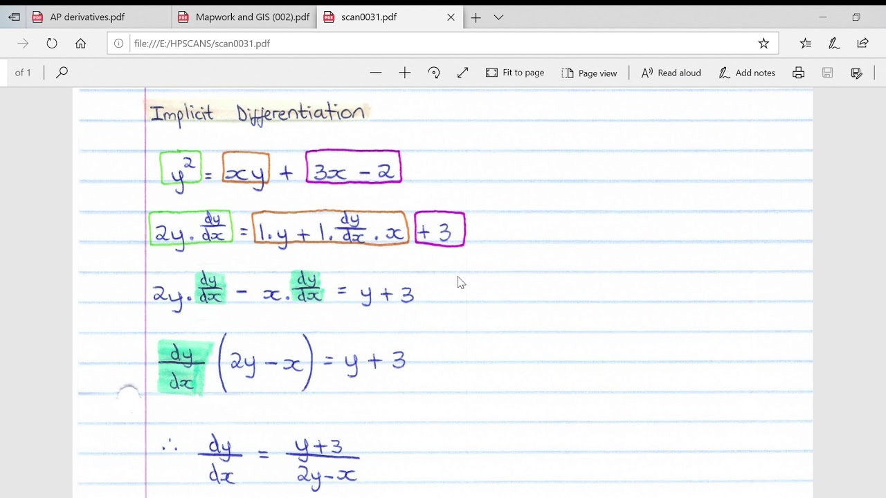 AP Maths Lesson - Implicit Differentiation - YouTube