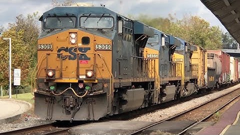 [CSXT]5309 ES40DC 5455 ES40DC & 510 CW44AH Leads Q411-13 SB On The 1 Track In Fay NC