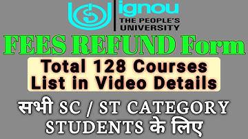 IGNOU FEES REIMBURSEMENT FORM for 128 Courses for all SC ST Category Students By TIPS GURU