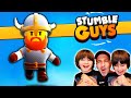 Intentamos GANAR con el VIKINGO y el ninja en STUMBLE GUYS con Dani y Evan