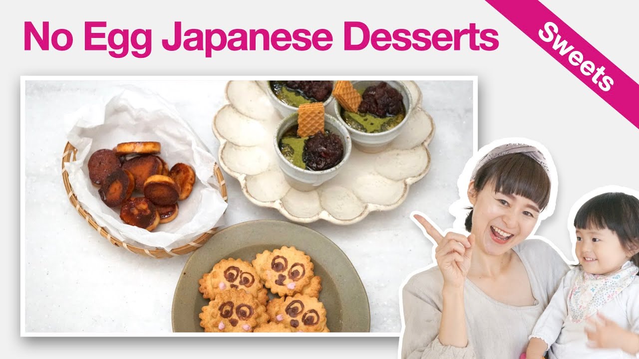 How To Make Basic Eggless Japanese Dessert | 3 Easy Recipes | Pudding, Rusk & Cookie | Snack for Kid | YUCa