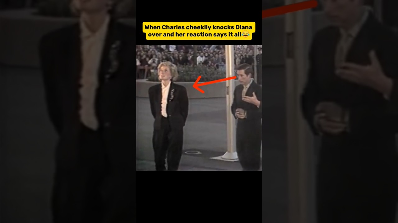 When Charles cheekily knocks Diana over and her reaction says it all😂