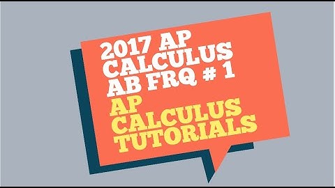 AP Calculus AB  2017 FRQ #1