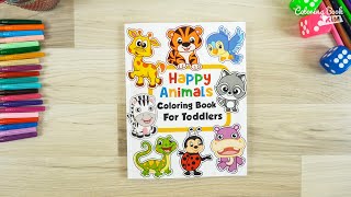 Happy Animals Coloring Book for Toddlers: 100 Funny Animals. Easy Coloring Pages screenshot 1