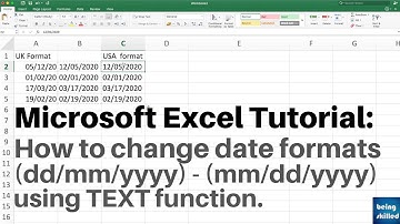 Converting dates format in Excel using TEXT function with explanation - Microsoft Excel Tutorial