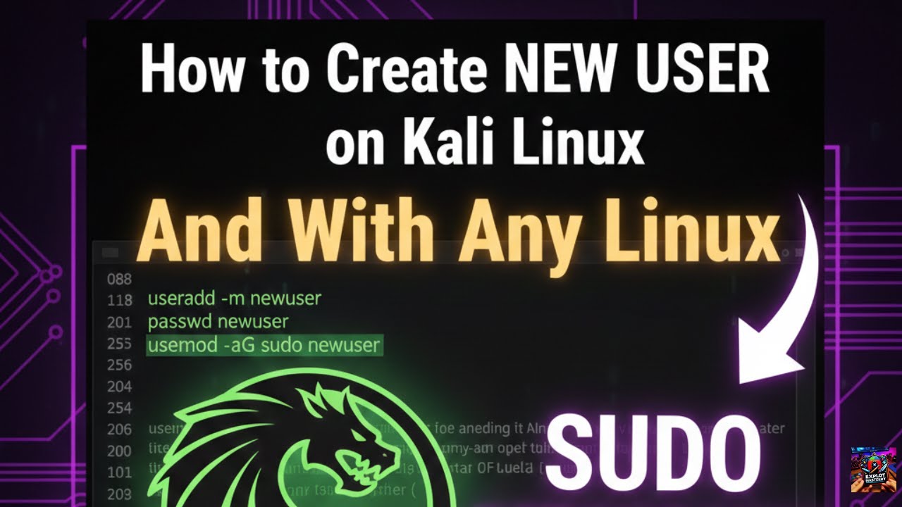 How to Create NEW USER on Kali Linux with SUDO PERMISSION And With Any ...