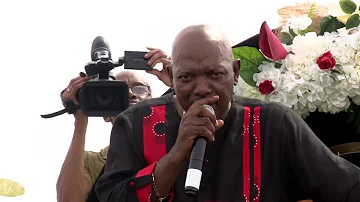 Menzi Ngubane speaks at his father's 90th birthday celebration