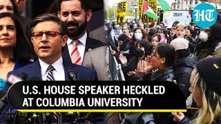 U.S. House Speaker Booed At Columbia University Amid Pro-Palestine Protests | Watch