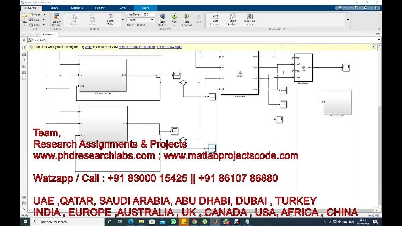 Simulink project on detecting faults in plant using Kalman filter bank