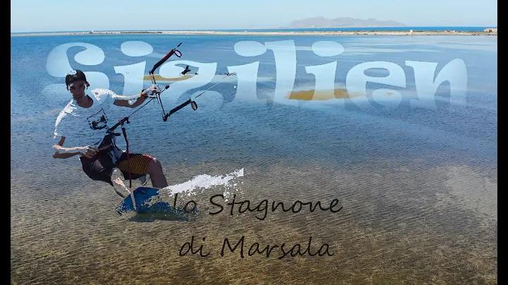 Sicily lo Stagnone di Marsala kiteboarding alone i...