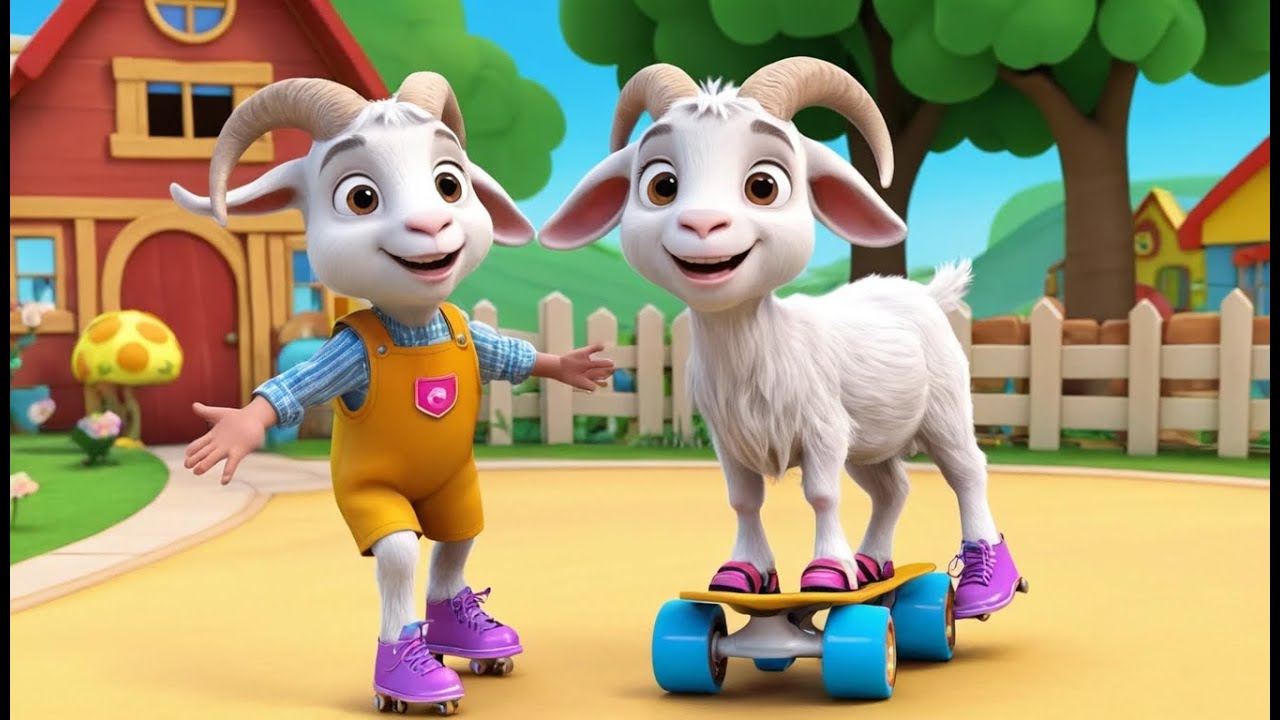 The Dancing Goat on Roller Skates | Nursery Rhyme & Kids Learning Song