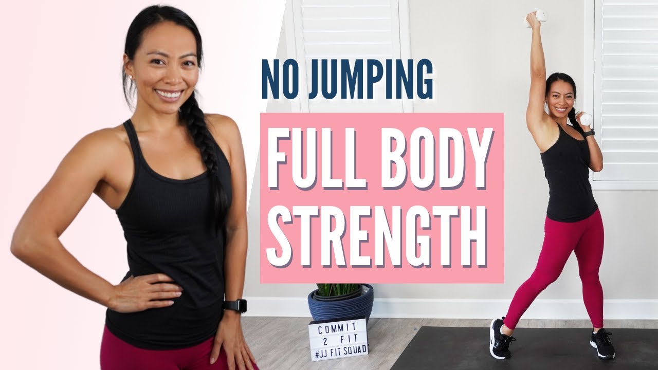 30 Min NO JUMPING Full Body Strength (Using Dumbbells) WARM UP