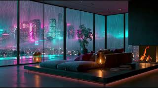 Rainy Cyberpunk Megacity 🌧️ Sleep Ambience & Giants Beyond the Fog