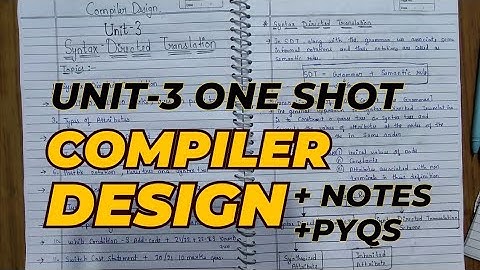 Compiler design unit 3 one shot | Compiler Design Previous Year Questions Solved | Aktu Cd exam