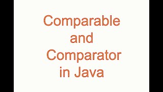 Comparable and Comparator Interface In Java