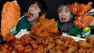 SUB) ASMR MUKBANG 바삭바삭 소리끝판왕! 매콤닭강정+닭똥집튀김+옛날통닭 먹방!!