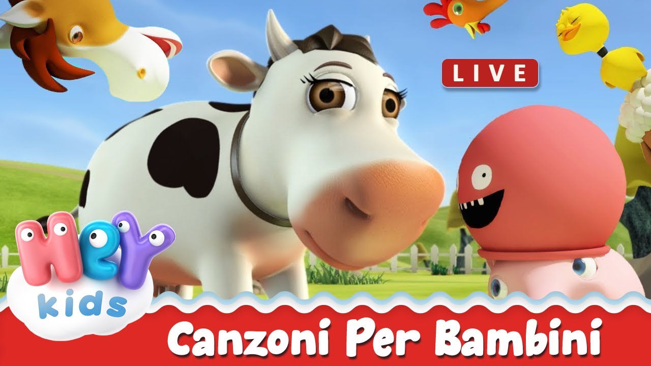 Le più belle canzoni per bambini e cartoni animati 🔴 HeyKids Italiano -  YouTube