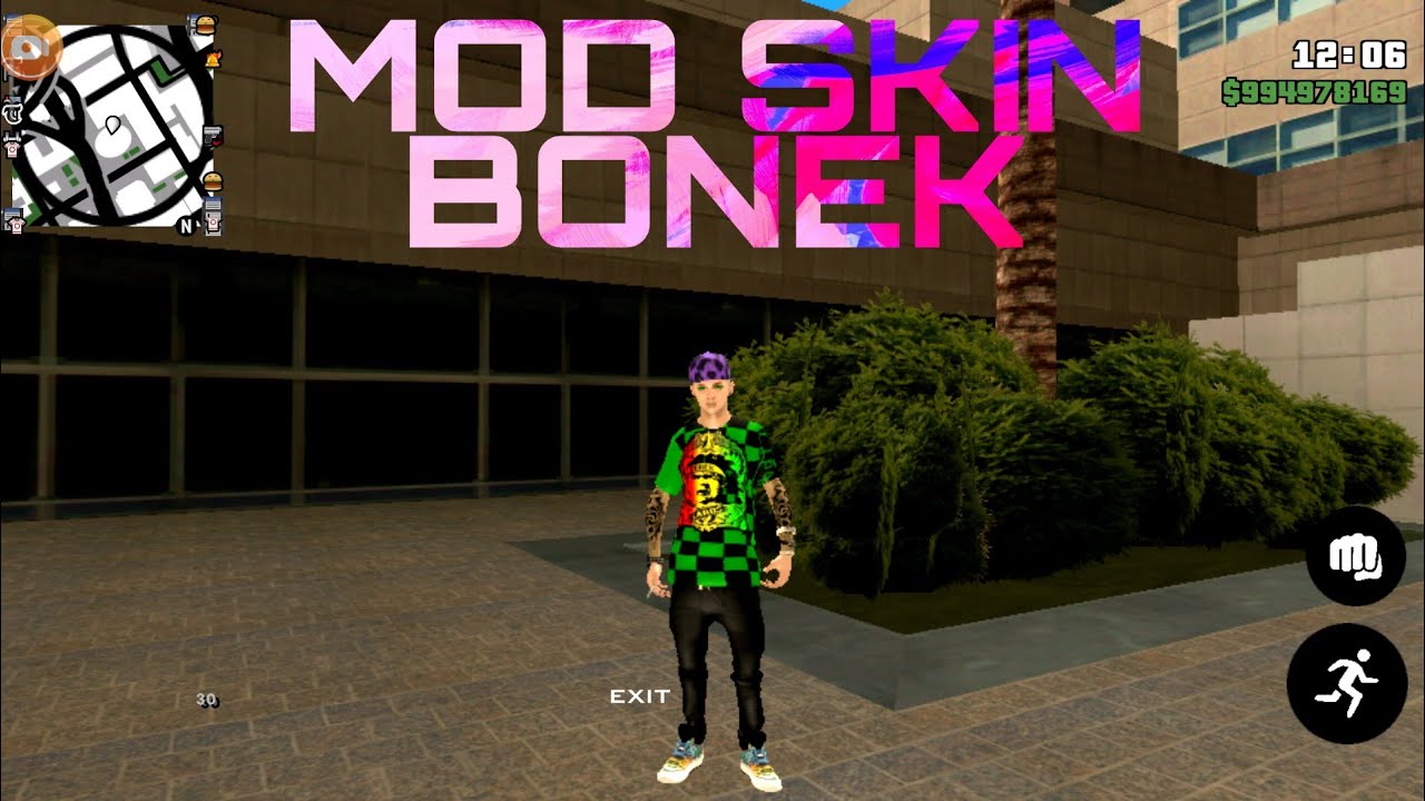 MOD SKIN BONEK GTA SA ANDROID - YouTube