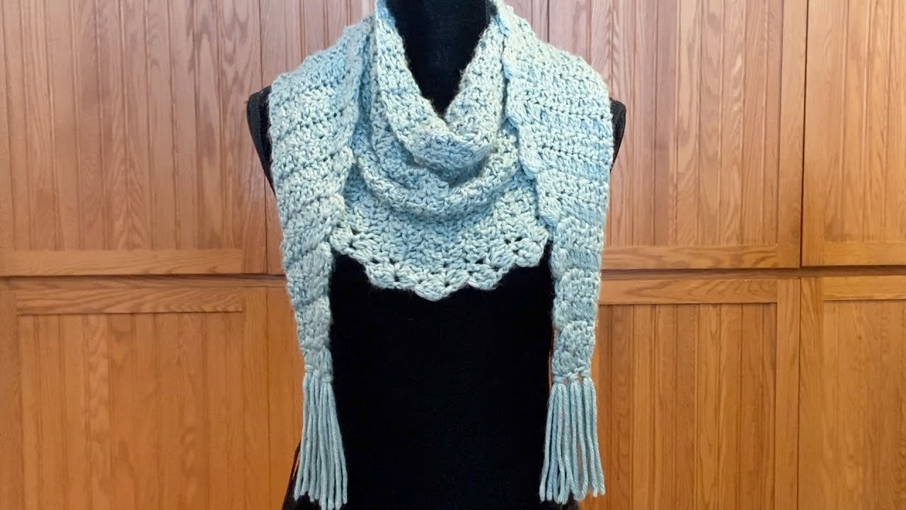 Dew Drop ~ Crochet Kerchief-Style Cowl / Scarf / Wrap / Shawlette!  🧶 Worked all in one piece!!