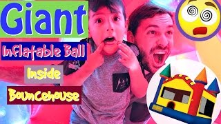 Kids w/ Giant Inflatable Playball inside Bouncehouse!