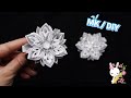 Зимний мастер-класс аккуратная &quot;Снежинка&quot; | канзаши / DIY snowflake from ribbons