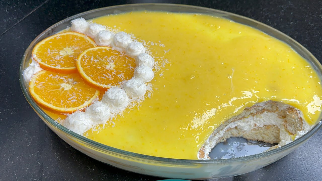 تيراميسو بالبرتقال خفيف و صيفي و بنين بزاف