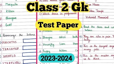 Class 2 Gk | Class 2 Gk Question Answer | Class 2 Gk Worksheet | General Knowledge Questions Class 2