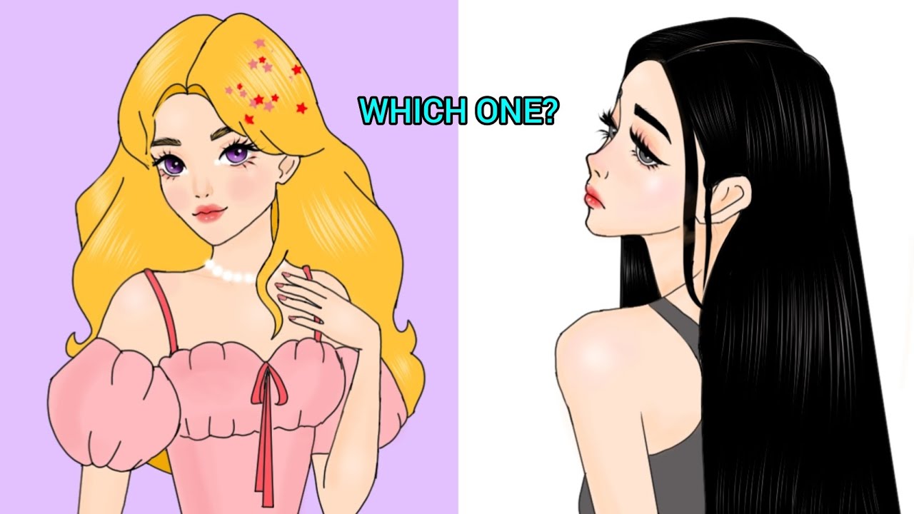 Blonde or Black Hair? 🎨 My Digital Art Process Step-by-Step! #Shorts #DigitalArt