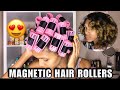 Magnetic Hair Roller Set On Natural Hair | Silky Soft Curls?