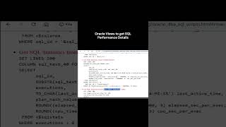 [ Oracle DBA - Performance Tuning ] - Oracle Views to get SQL Performance Details