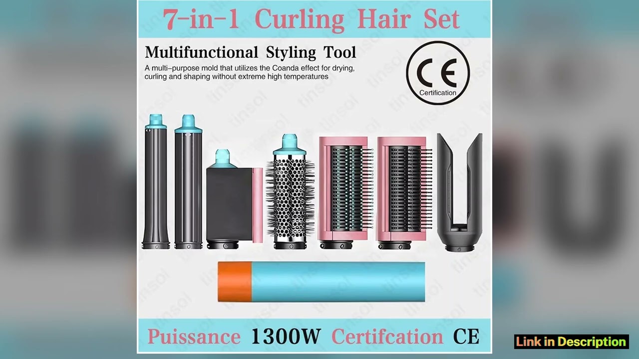 7in1 hair dryer set multifunction curling iron hair straightener hot air comb styling set for home