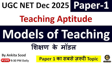 Models of Teaching | UGC NET Teaching Aptitude Important Topic | Cognitive Apprenticeship Model MCQs