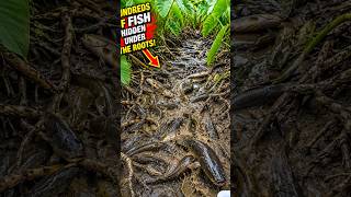 😱 Hundreds of Fish Hidden Under These Roots! #shorts #fish