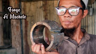 How to make a strong machete out of a broken excavator bearing