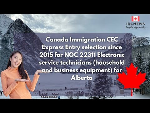 CEC Express Entry selection since 2015 for NOC 22311 Electronic service technicians for Alberta
