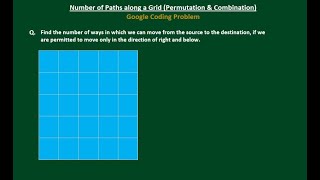 Grid Problem - (Permutation and Combination)