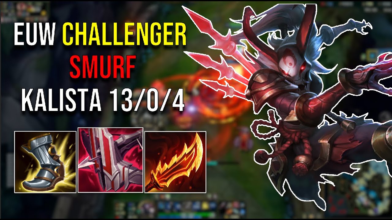 EUW Challenger smurf Kalista vs Ezreal, Ashe 13/0/4 [full game]