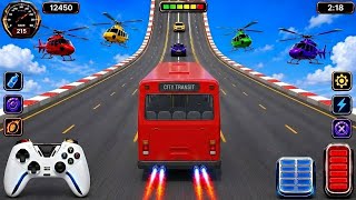 🤯 Crazy Bus Mega Ramp Race Challenge 💪 | Extreme Stunt Driving 😀😀 #bus #video screenshot 1