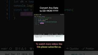 Interview Challenge # 120 || How to convert any date to DD MON YYYY format #javascript