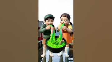 Squid Game eating colorful octopus edible slime ASMR #asmrRainbow #squidgame #squidgame2 #ai