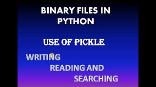 Binary File Writing Reading and Searching