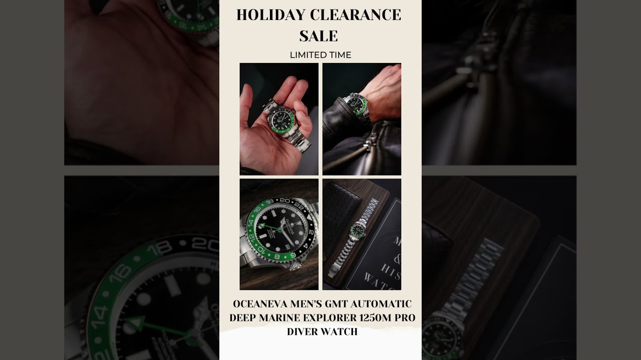 Oceaneva Men's GMT Automatic Deep Marine Explorer 1250M Pro Diver Watch