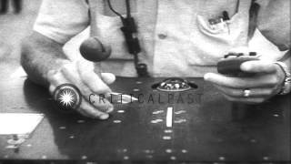 A demonstration flight of a remote control operated helicopter at Fort Belvoir HD Stock Footage