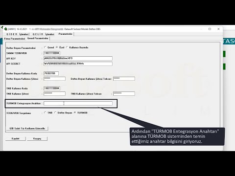 TÜRMOB Entegrasyon Ayarları ve Temel Mükellef Bilgilerinin Sorgulanması