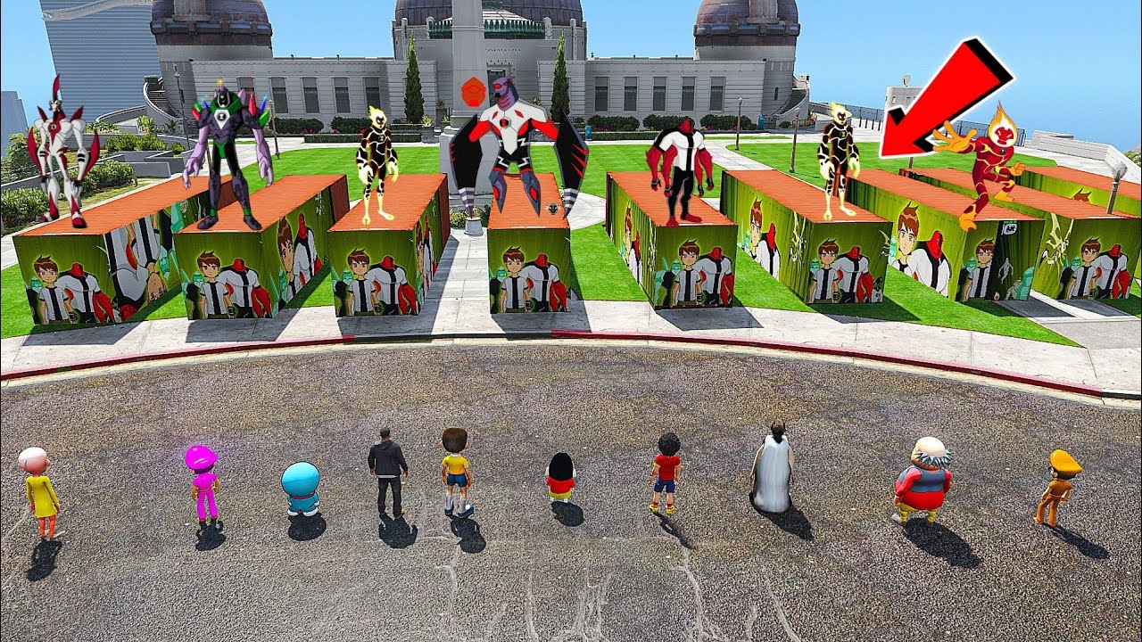 Ben 10 Gifts to Shinchan Doraemon Franklin Motu Patlu Nobita GTA V