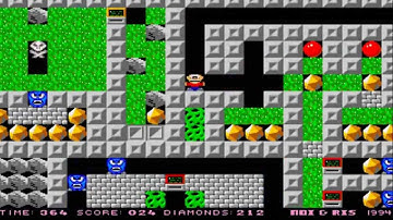 AMIGA OCS BOND MINE 14 AKA BONDMINE 14 BOULDERDASH CLONE BOULDER DASH EMERALD MINES FROM EMERALD WEB