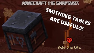 SMITHING TABLES HAVE A USE!! Minecraft 1.16 Snapshot 20w10a