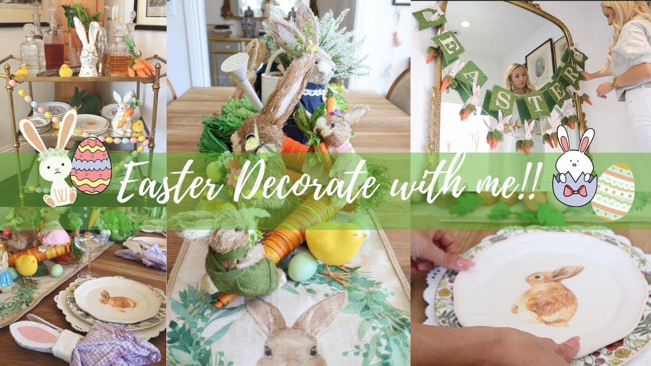 2022 EASTER DECORATE WITH ME // LIVING ROOM, DINING ROOM, KITCHEN // COOK  THE DINNER FROM INSTAGRAM 
